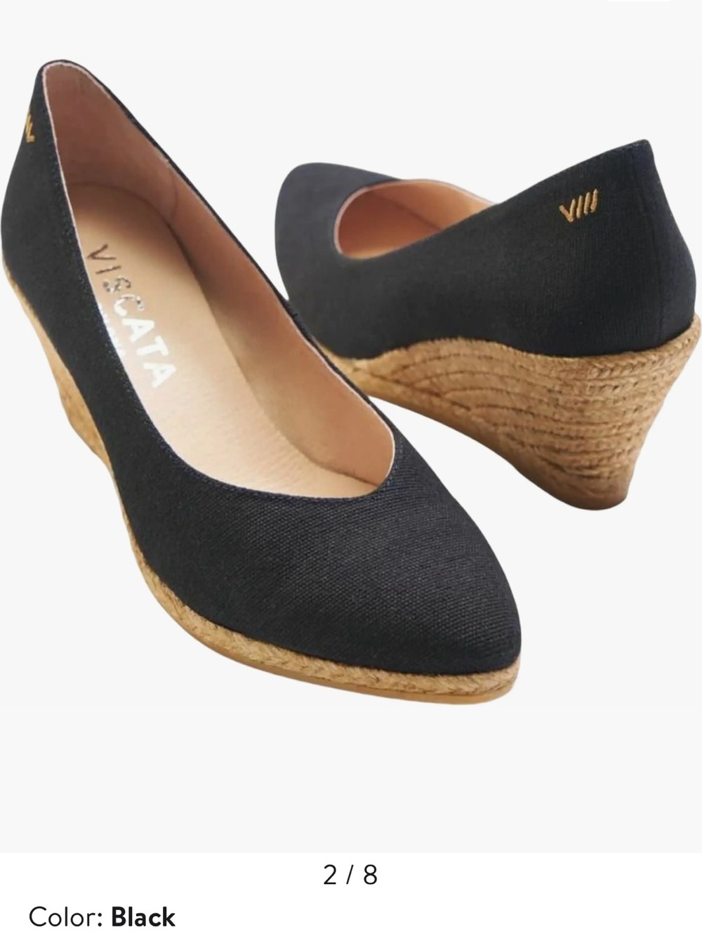 Never worn! Viscata Espadrilles Roses Canvas V Cut Espadrille Wedges Size 40 - Picture 2 of 8